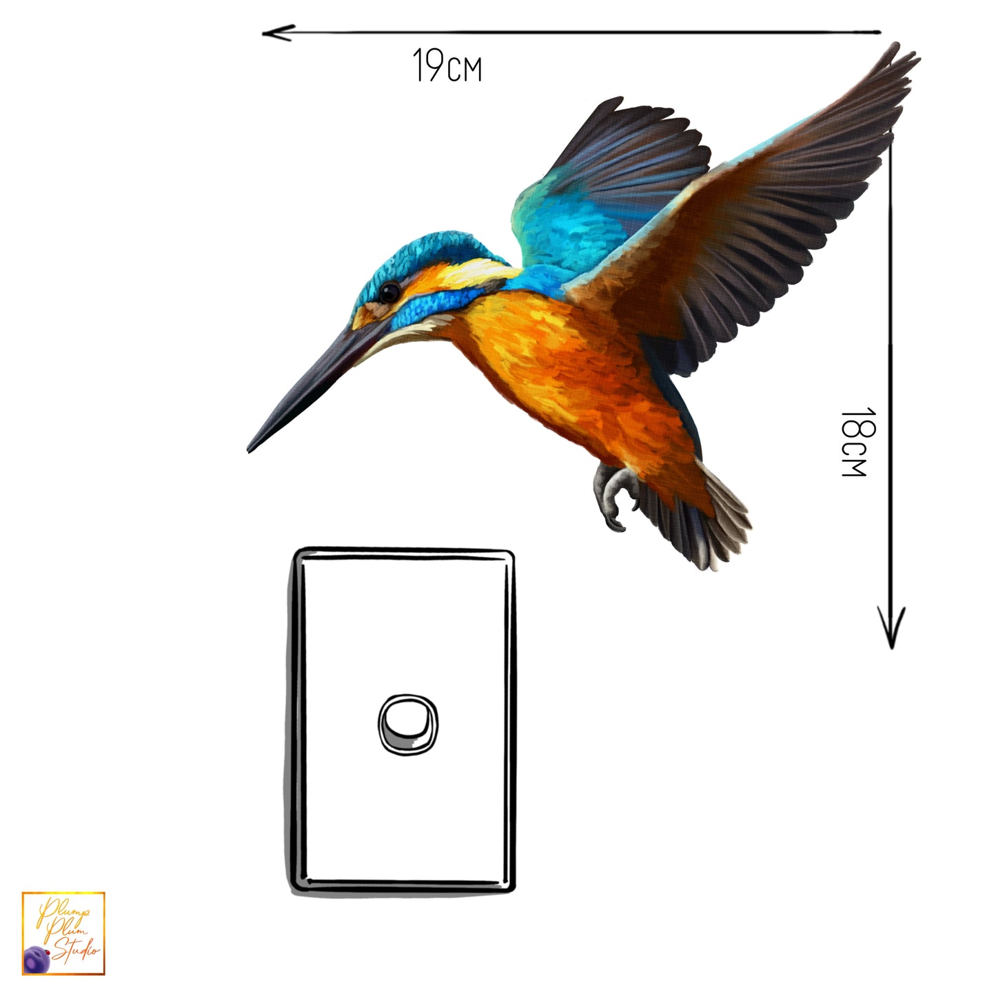 Flying Kingfisher decal, bird wall sticker, Common Kingfisher sticker, bird sticker, indoor/outdoor textured vinyl decal, car decal