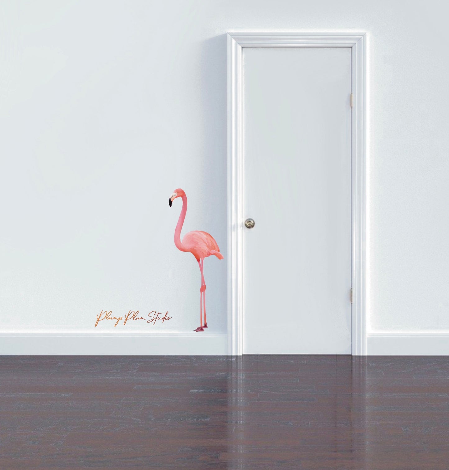 Pink flamingo vinyl decal, large sticker, tall flamingo decal, indoor/outdoor decal, repositionable vinyl textured decal