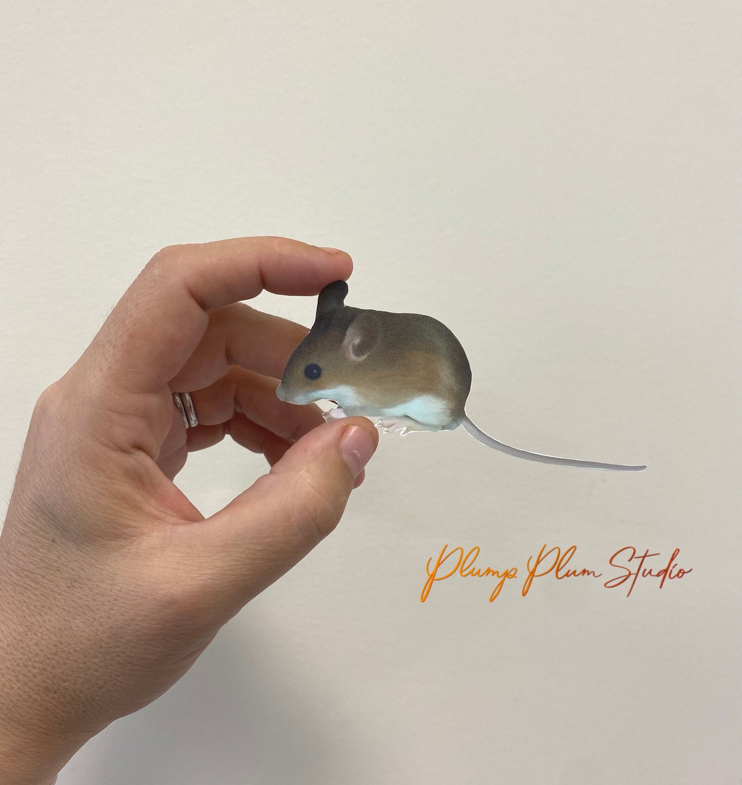 Realistic mouse decal, indoor/outdoor vinyl illustrated mouse decal, mouse vinyl sticker, cute wood mouse, mouse house, crazy cat lady gift