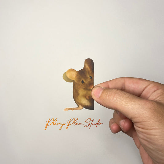 Realistic mouse decal, vinyl mouse sticker, tiny mouse car sticker, vinyl wall decal, illustrated mouse, cute wood mouse, mouse house, reuse