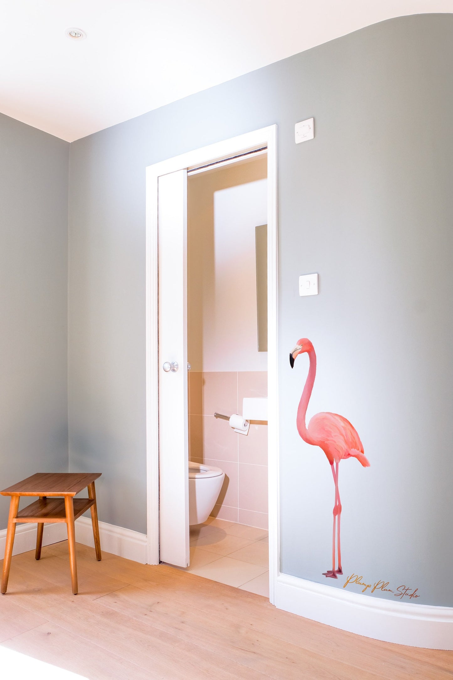 Pink flamingo vinyl decal, large sticker, tall flamingo decal, indoor/outdoor decal, repositionable vinyl textured decal