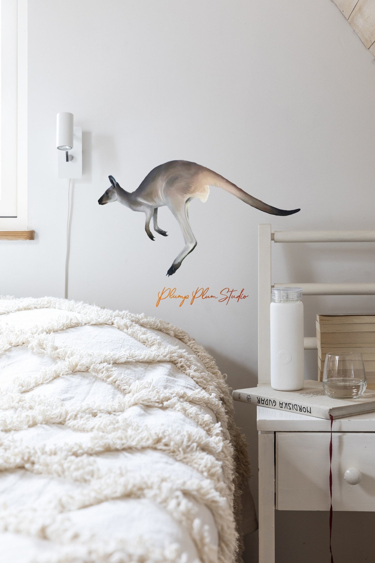 Kangaroo decal, Australian animal sticker, Nature lover gift, Realistic Kangaroo art print, indoor/outdoor luxury vinyl decal, textured