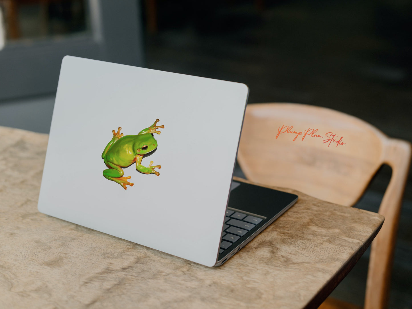 Australian Green Tree frog decal, Green Tree Frog sticker, illustrated realistic frog decal, deluxe indoor/outdoor fabric texture vinyl