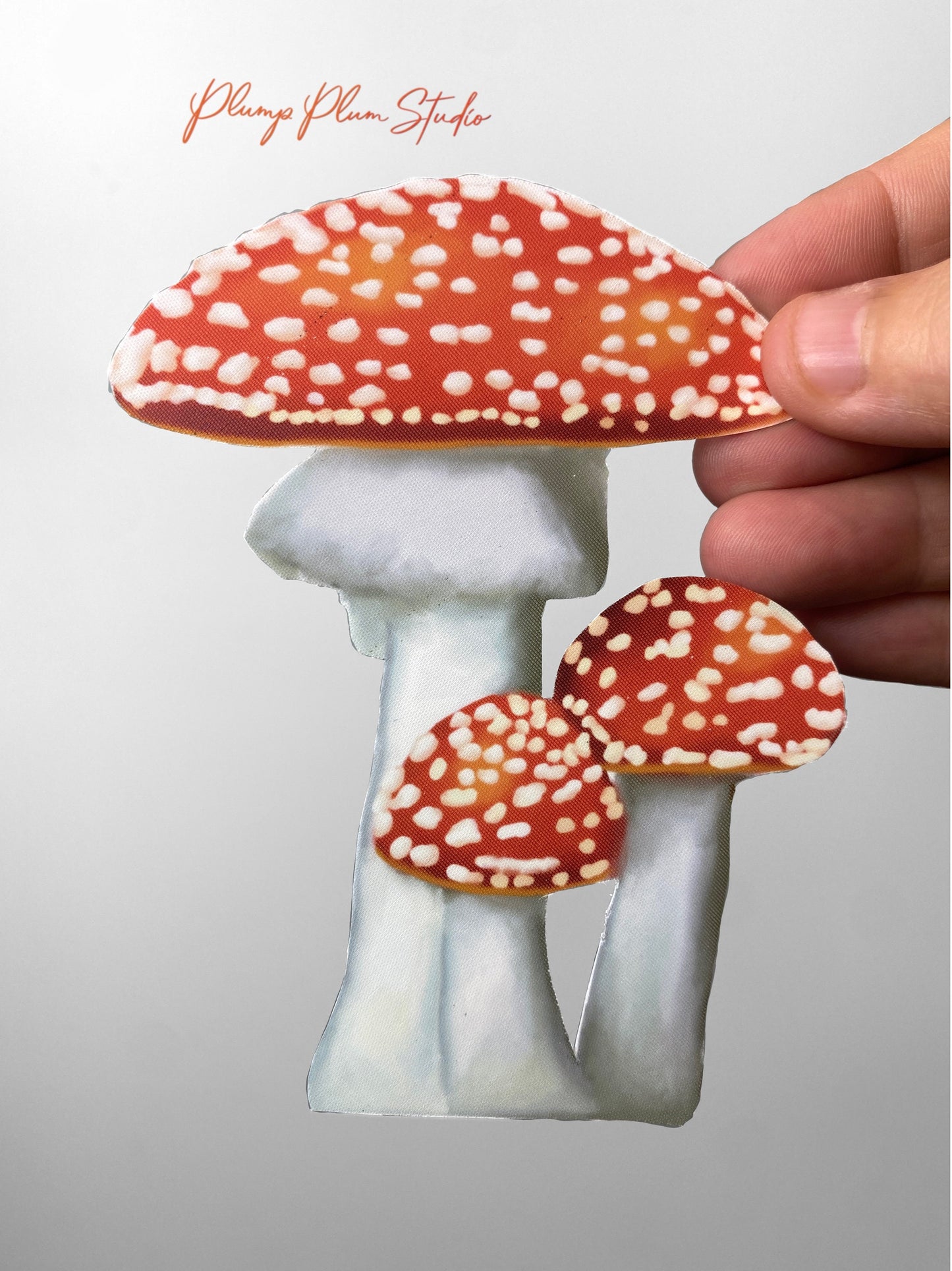 Cute fairy garden Red/white Mushroom decal, Fly Agaric Mushroom sticker, Fly Amanita, indoor/outdoor repositionable quality vinyl, car decal