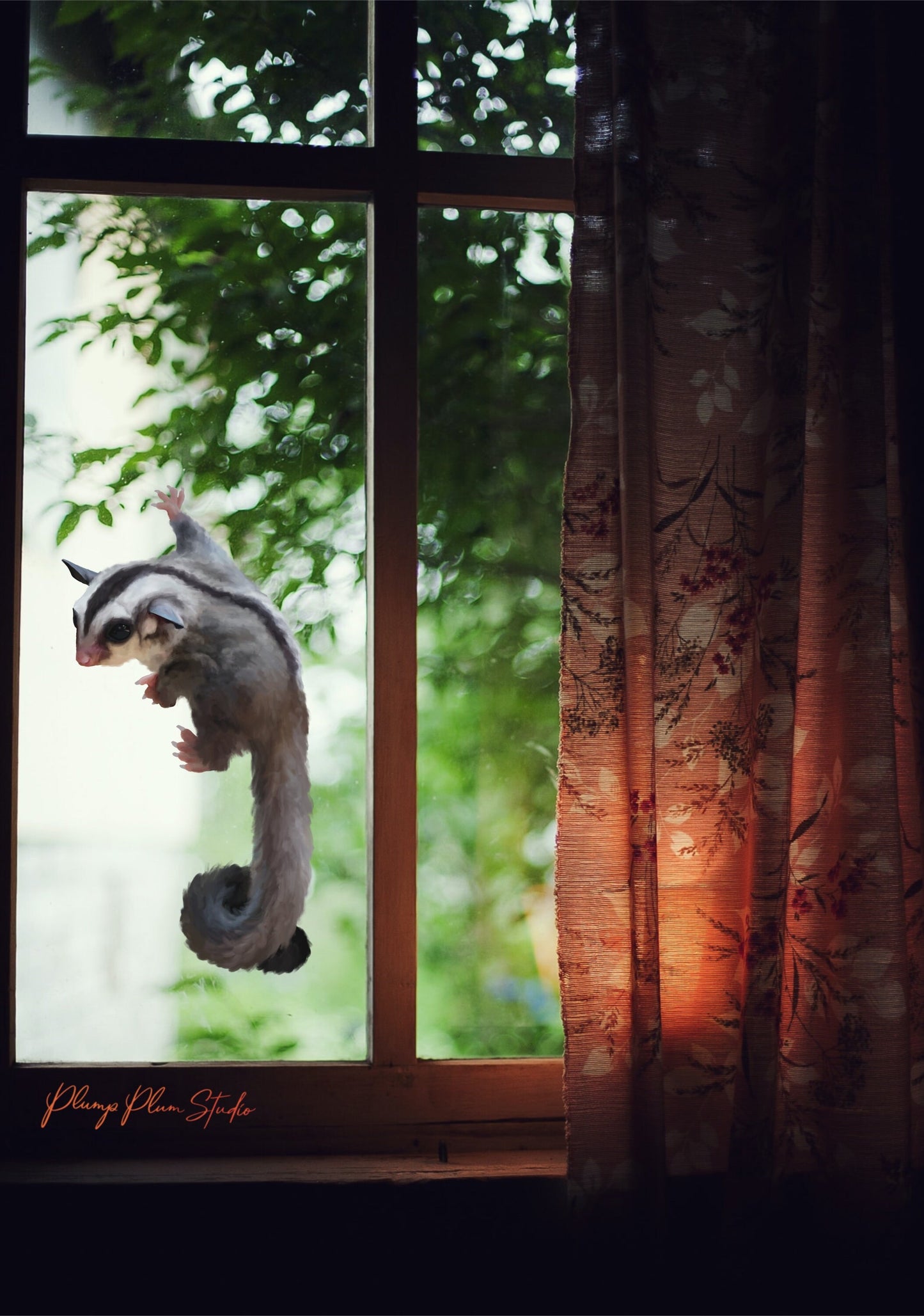 Sugar Glider possum decal, cute sugar glider sticker, Australian sugar glider gift, repositionable luxury textured vinyl, indoor/outdoor