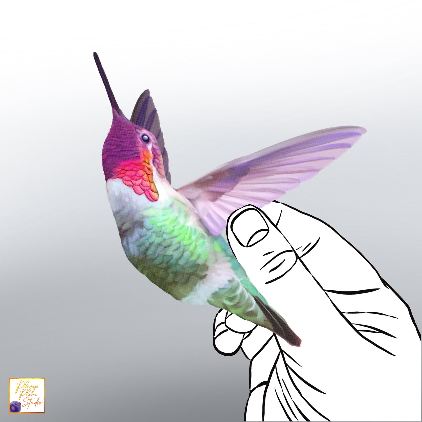 Hummingbird decal, Hummingbird sticker, peel and stick, light switch decal, realistic bird decal, colourful bird sticker, laptop sticker