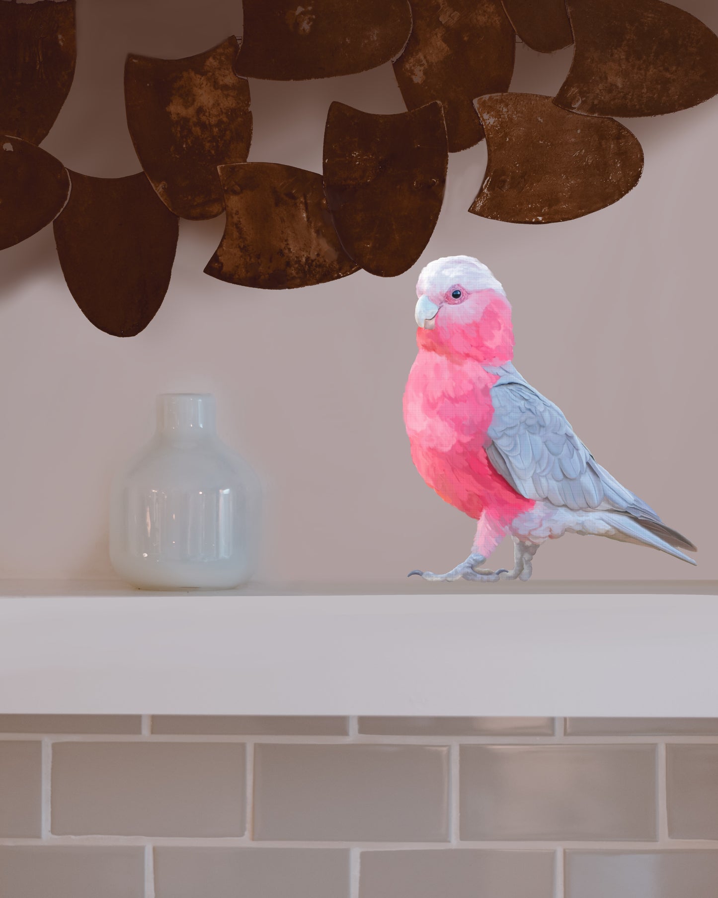 Aussie Pink Galah decal, Pink parrot sticker, Australian galah, indoor/outdoor textured vinyl, Bird lovers gift, Australian wildlife decor