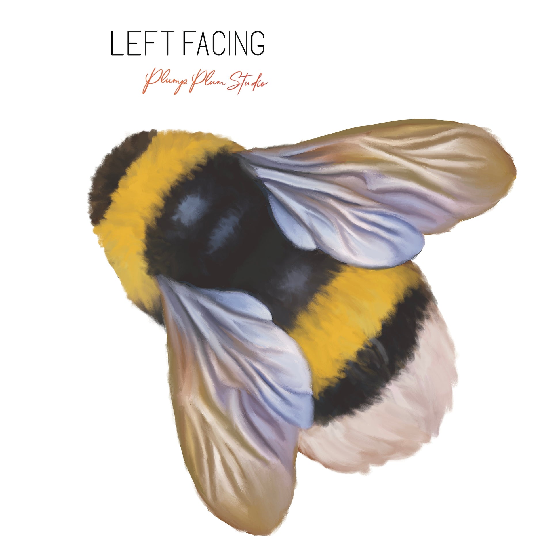 Left-facing bumble bee vinyl sticker/ decal