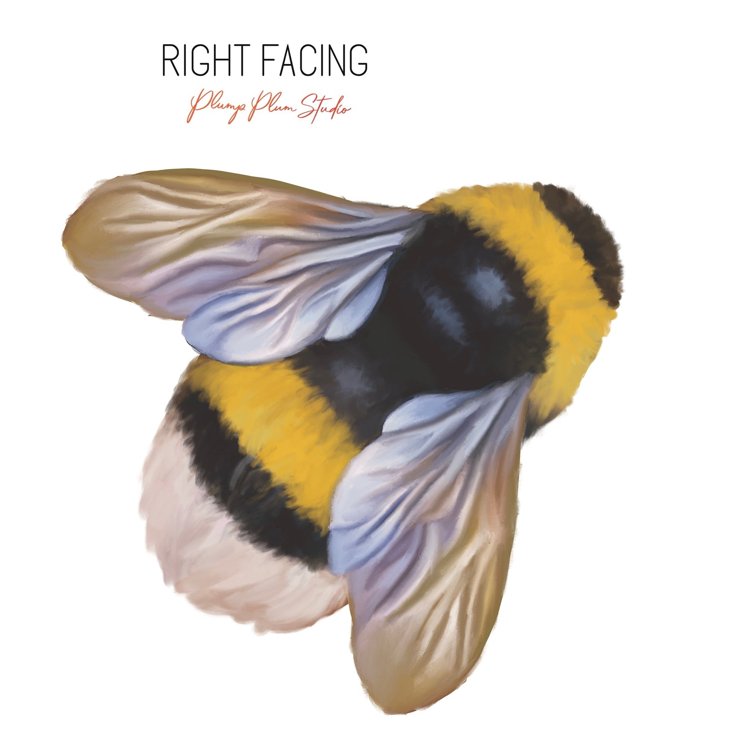 Left-facing bumble bee vinyl sticker/decal