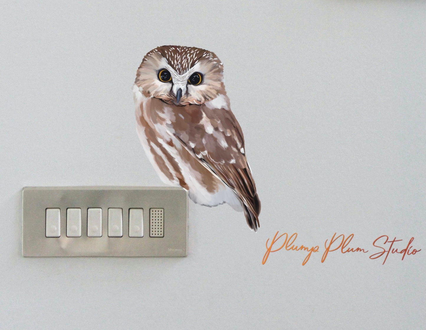 Owl sticker, Owl textured vinyl decal, Realistic owl decal, Bird lover gift, removable outdoor/indoor luxury vinyl, light switch, car decal