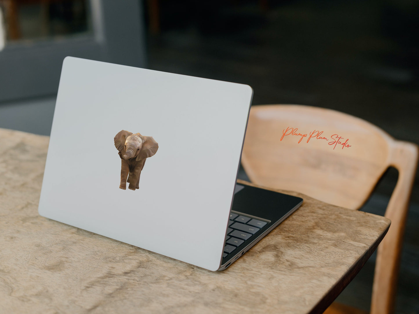 Baby Elephant decal, realistic Elephant sticker, light switch decal, vinyl car decal, laptop sticker, repositionable luxury textured vinyl