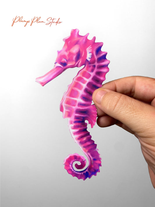 Colourful Seahorse decal, Realistic Seahorse sticker, vinyl car decal, wall decal peel/stick, luxury textured vinyl decal, indoor/outdoor