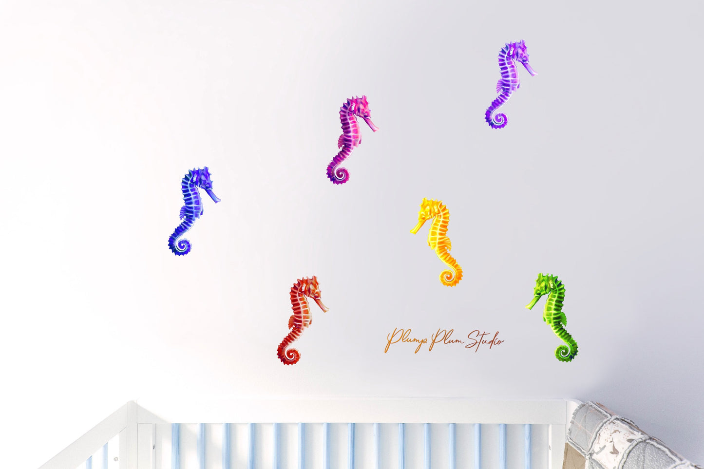 Colourful Seahorse decal, Realistic Seahorse sticker, vinyl car decal, wall decal peel/stick, luxury textured vinyl decal, indoor/outdoor