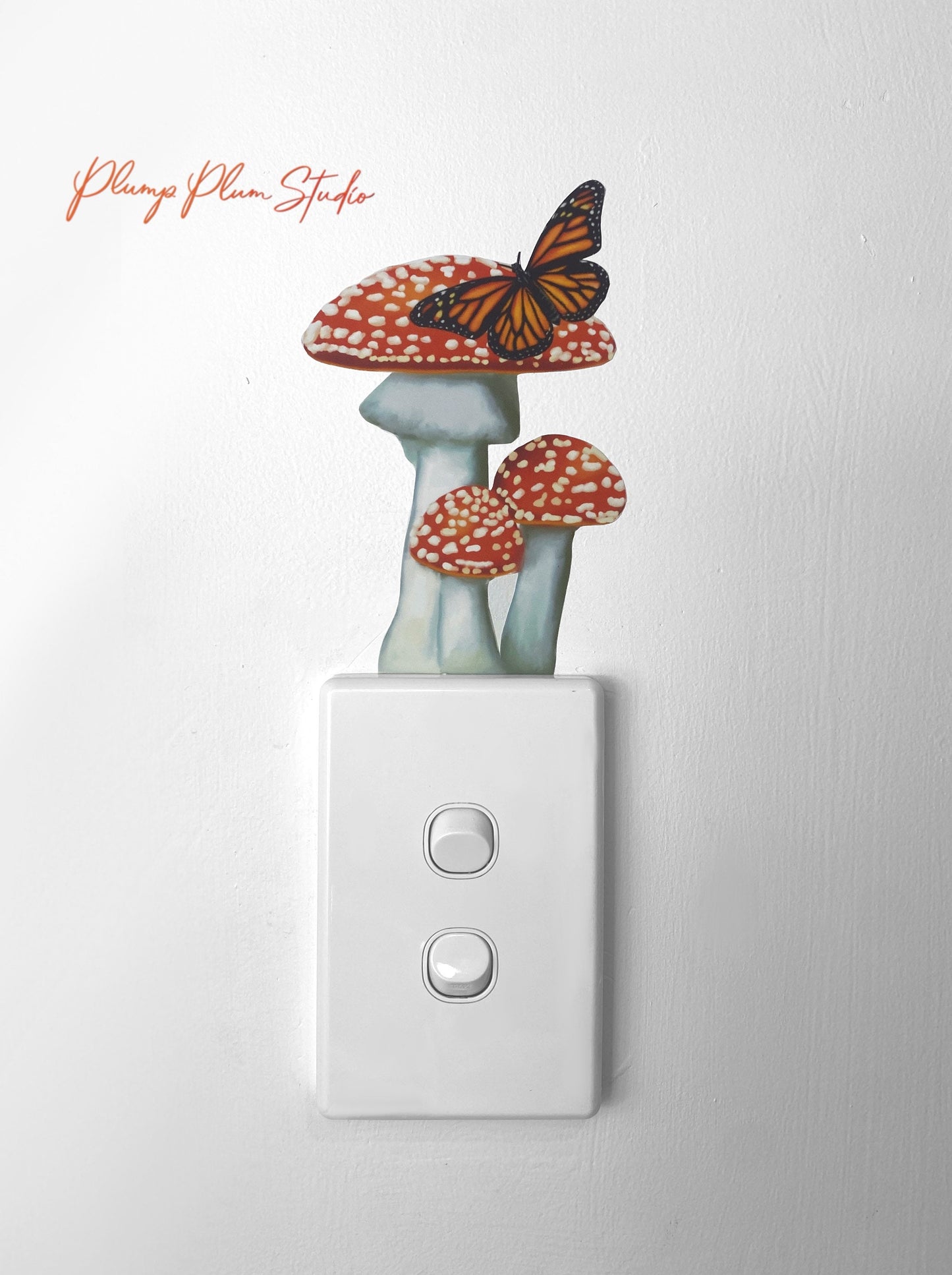 Cute fairy garden Red/white Mushroom decal, Fly Agaric Mushroom sticker, Fly Amanita, indoor/outdoor repositionable quality vinyl, car decal