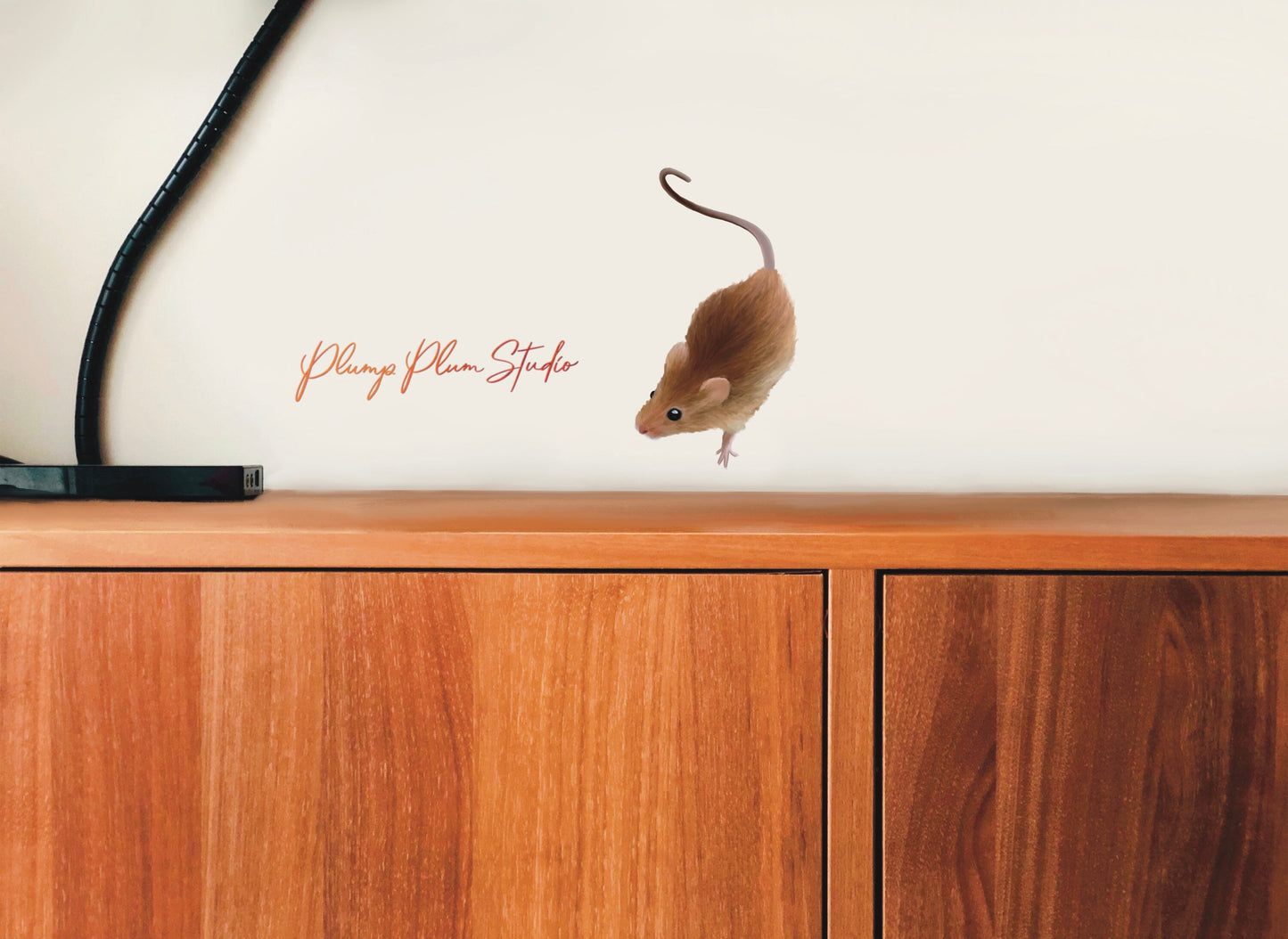 Realistic brown mouse decal, illustrated house mouse, vinyl mouse sticker, cute wood mouse, luxury vinyl sticker, indoor/outdoor vinyl